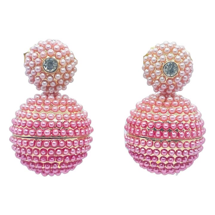 Disco Ball Earrings - Pink Ombré Pearl for wholesale by QuayL Designs