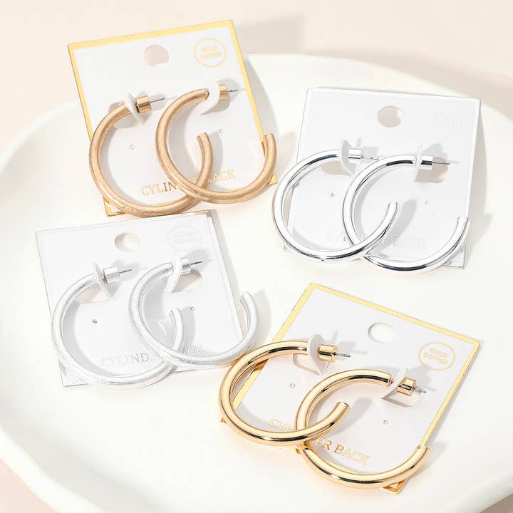 Sensibling Corp. - Venta al por mayor Pendientes de aro - Pendientes de Aro Abiertos Audaces Chapados en Oro