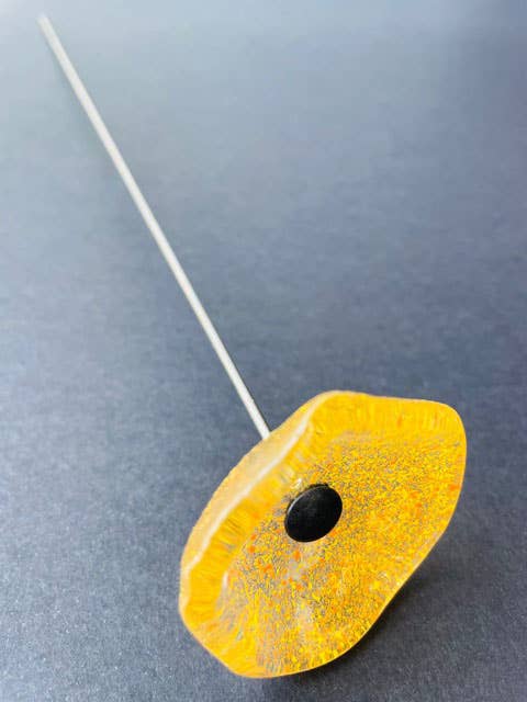 Small Glass Flower For Inside In Transp.-Orange-Yellow for wholesale by CARNEOL GLASS