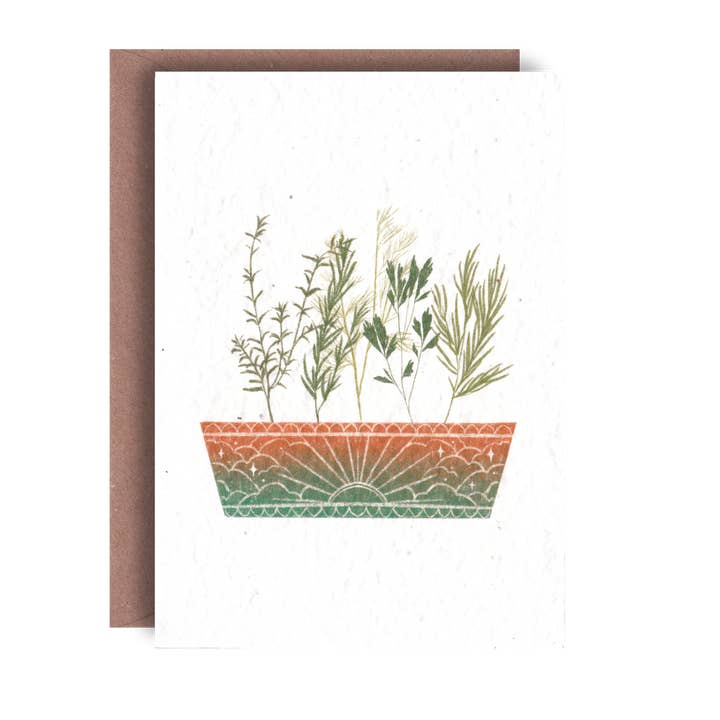 Carte de vœux plantable avec plantes en pot pour la vente par Lione & Sheikh