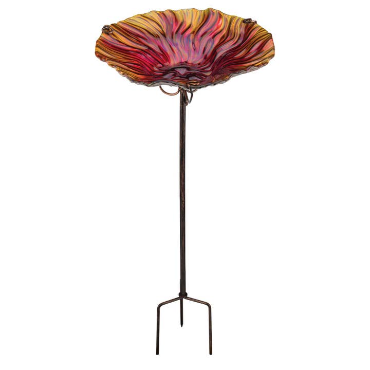Regal Art & Gift - Wholesale Garden/Lawn Stake - Birdbath/Feeder Stake - Red3