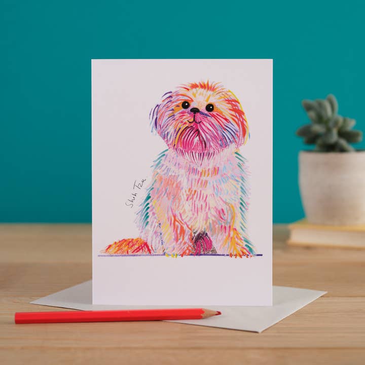 Shih Tzu Dog Card, Dog Gift, I DREW DOGS, WF006 for wholesale by I Drew This