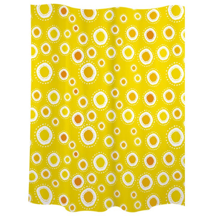 Bath curtain “suns” orange polyester for wholesale by Laroom