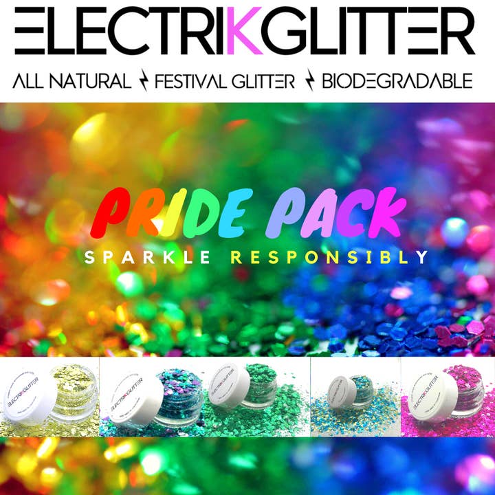 Electrik Glitter - Vente Paillettes pour le corps - Paillettes biodégradables Pride Pack pour le visage et le