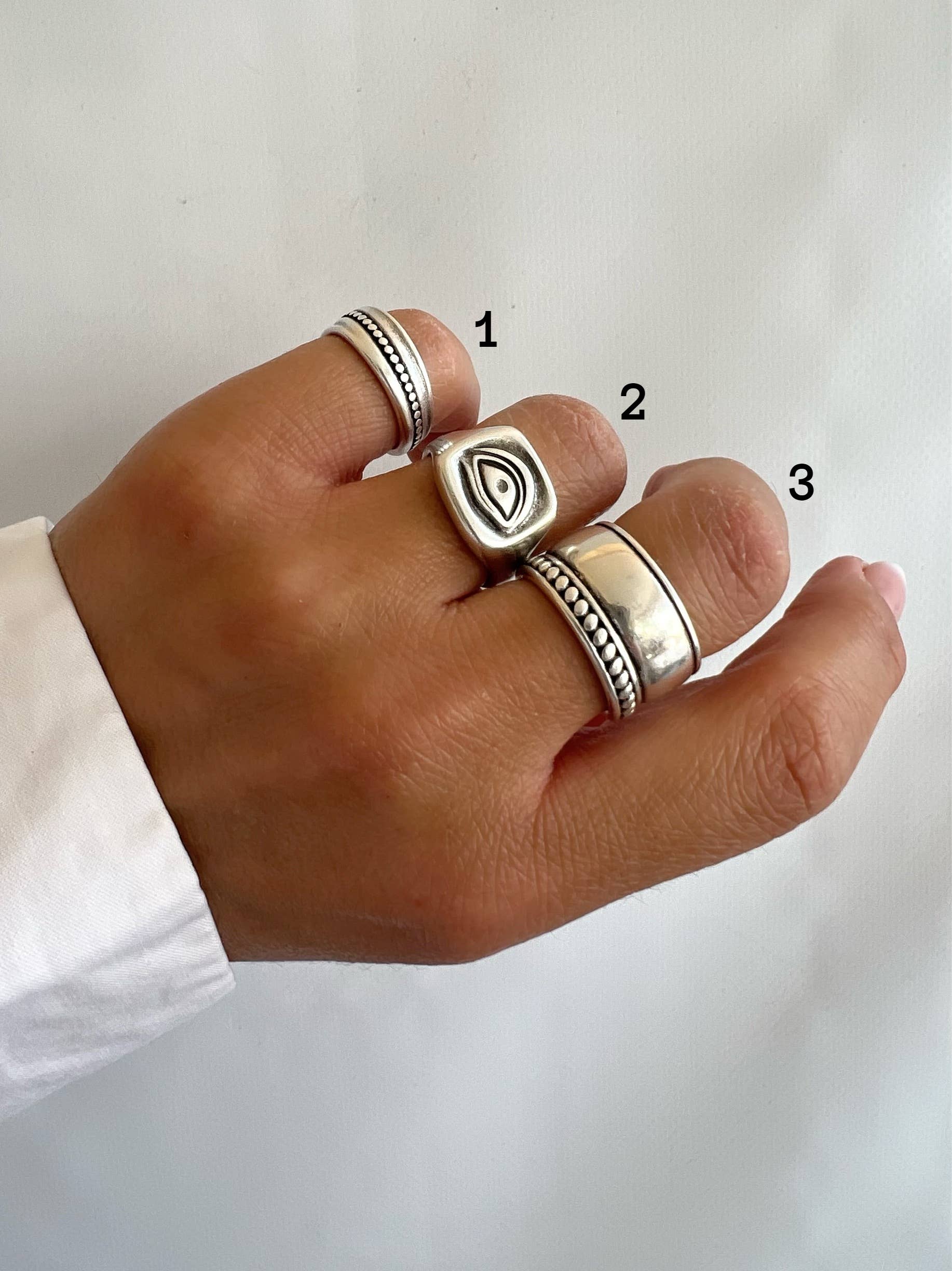 Christina Christi - Wholesale Band/Stacked Ring - Silver Stackable Rings, Silver Band Rings, Wide Rings, Daint1