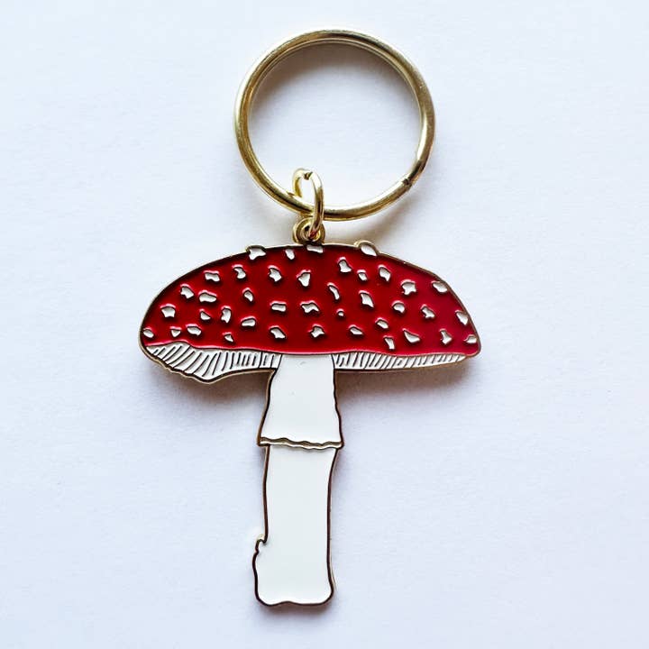 Llavero esmaltado en forma de hongo - PNW Fly Agaric Amanita muscaria para venta al por mayor de Made by Nilina