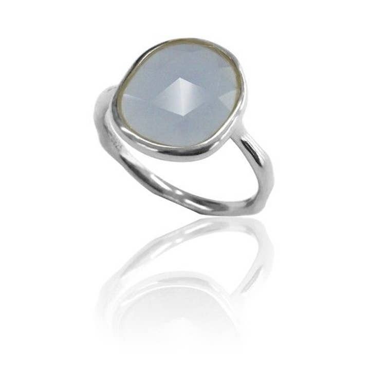 Anello minerale - 14*12 mm - argento rodiato - 12 per la vendita all'ingrosso da parte di Buganto