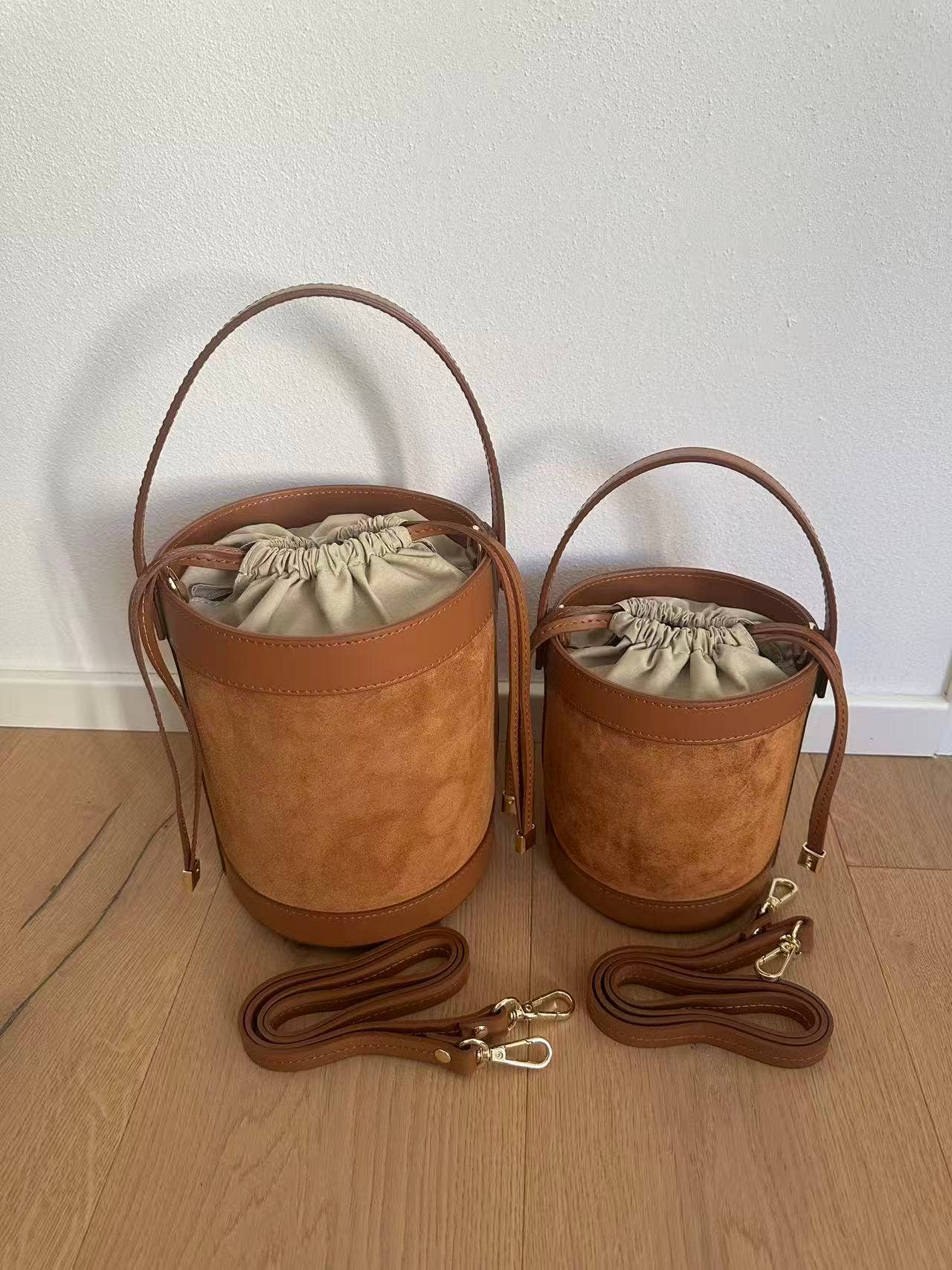 Zhade - Wholesale Drawstring Bag - Women's - HELENA- suede bucket1