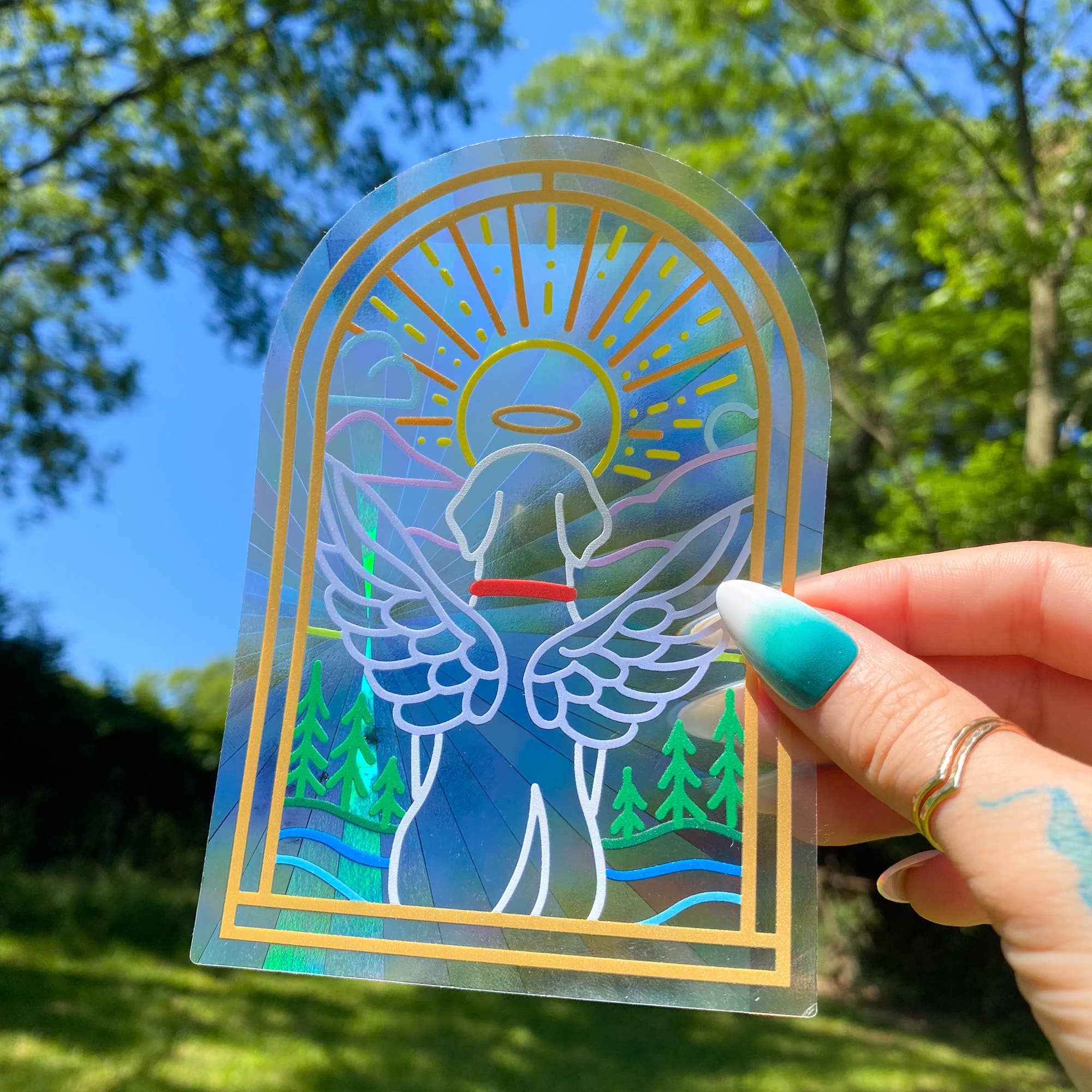 Chelzart - Vendita all'ingrosso Acchiappasole - Adesivo Memoriale per Animali con Arcobaleno Riflettente | Regalo Commemorativo Chelzart6