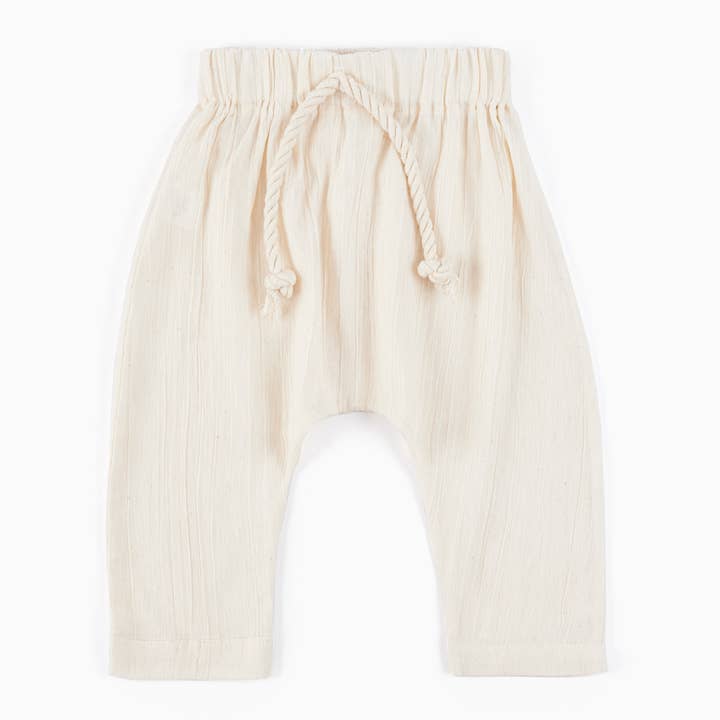 Pantalon sarouel blanc écrou unisexe pour enfants pour la vente par Lally Things