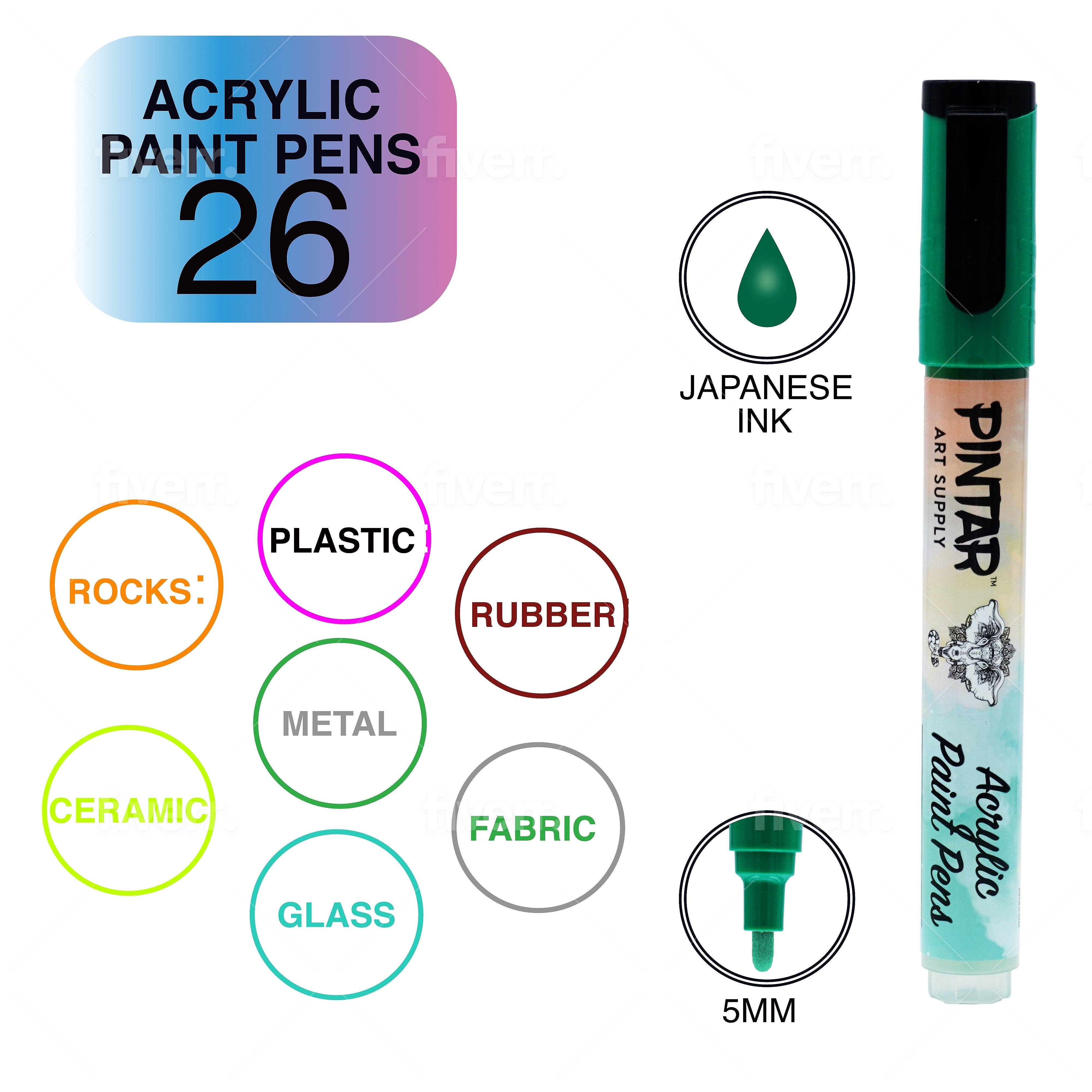 Pintar Art Supply - Wholesale Stiften - Pintar acrylverfmarkers - 26 stuks met tips van 5 mm3