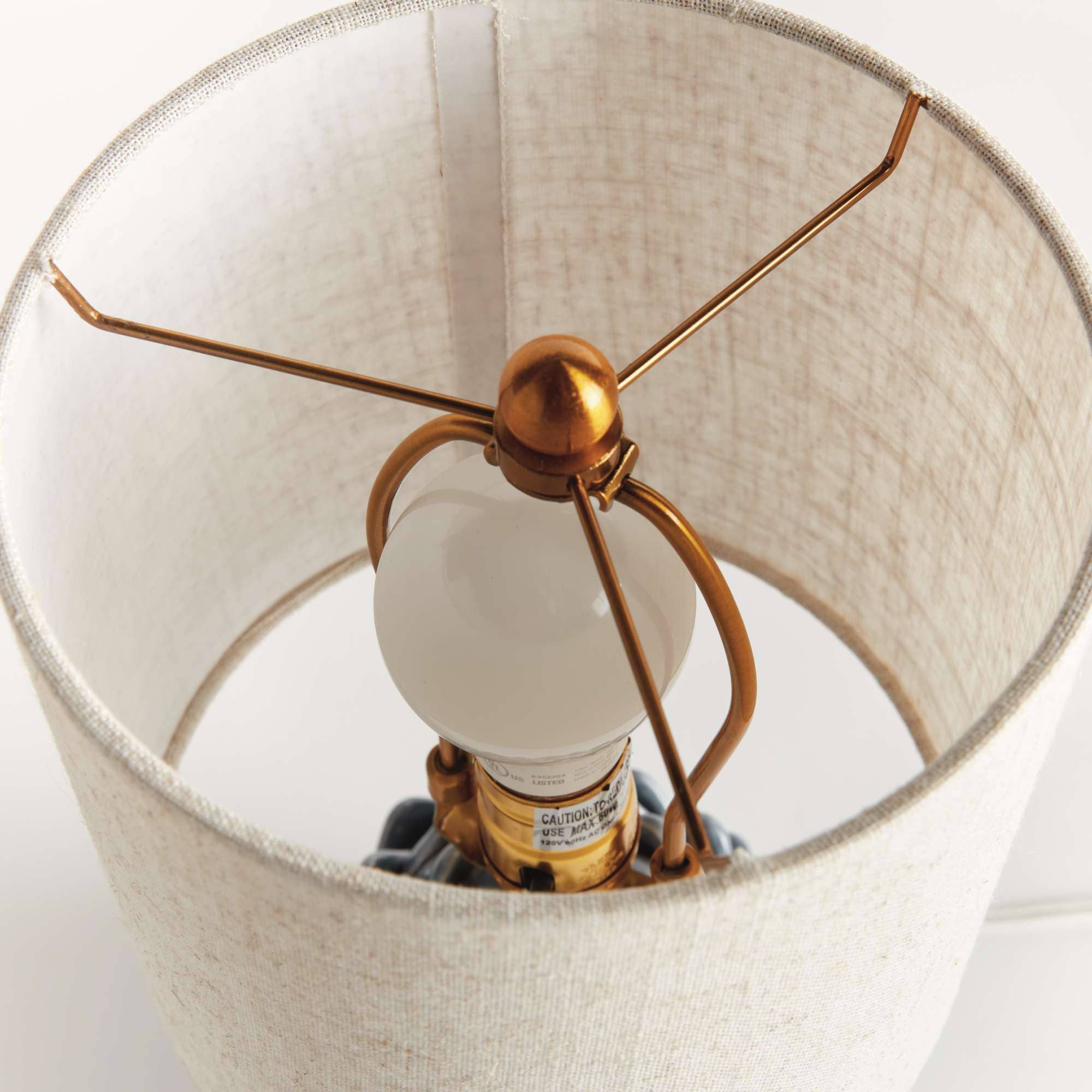 Napa Home & Garden - Wholesale Accent/Desk Lamp - Declan Lamp - Blue Ceramic & Linen Lamp - Artichoke - 11"6