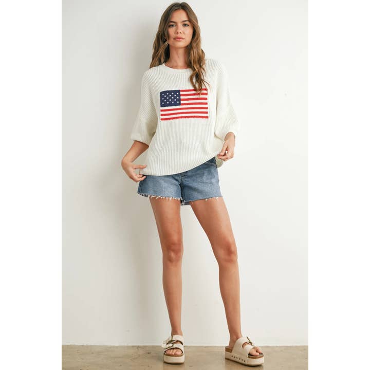 Apolline - Wholesale Knit Sweater - Women's - Patriotic Flag Print Knit Sweater for Bold Style and Comfort4