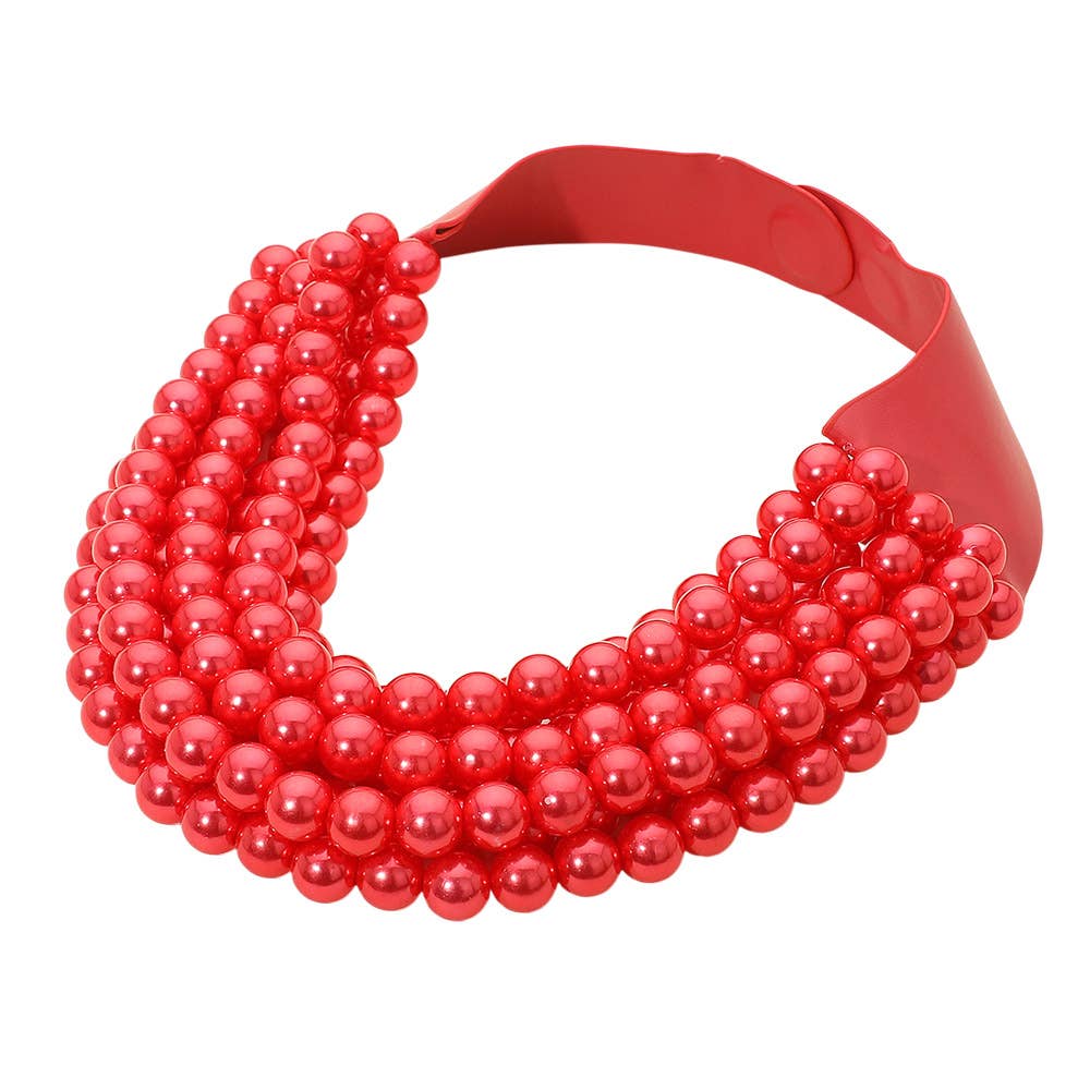 Sensibling Corp. - Wholesale Beaded/Pearl Necklace -  Multi Layered Pearl Beaded Collar Magnetic Necklace18