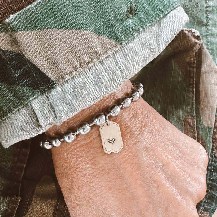 Brass Heart Tag Bracelet for wholesale by Sosobella Designs