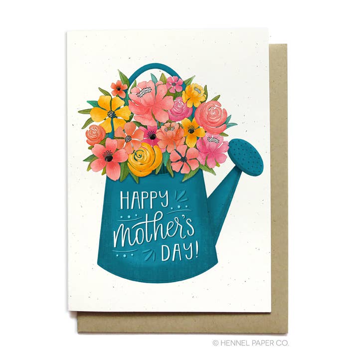 Muttertagskarte — Gießkanne für den Großhandel von Hennel Paper Co.