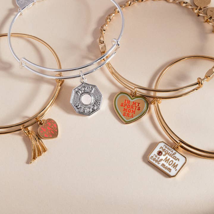 Alex and Ani - Wholesale Charm/Dangle Bracelet - 'Super Mom' Heart and Cape Charm Bangle1