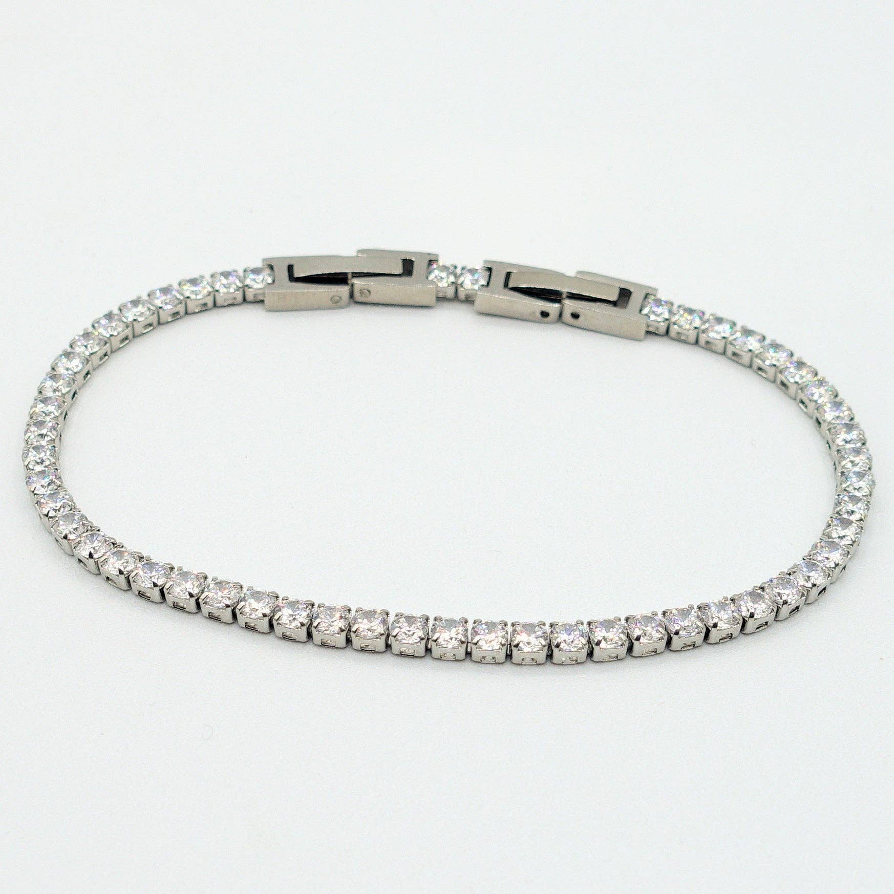Daemon srls - Wholesale Tennisarmbanden - ALICIA ~ Tennisarmband van roestvrij staal met cubic zirconia0