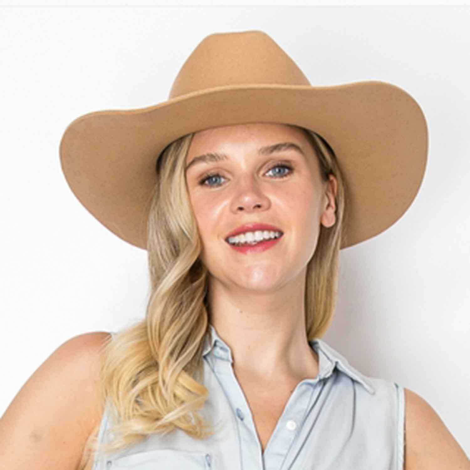 Queens INC - Vente Chapeau de cowboy – femme - Chapeau de cowboy Cattleman classique en laine australienne 26