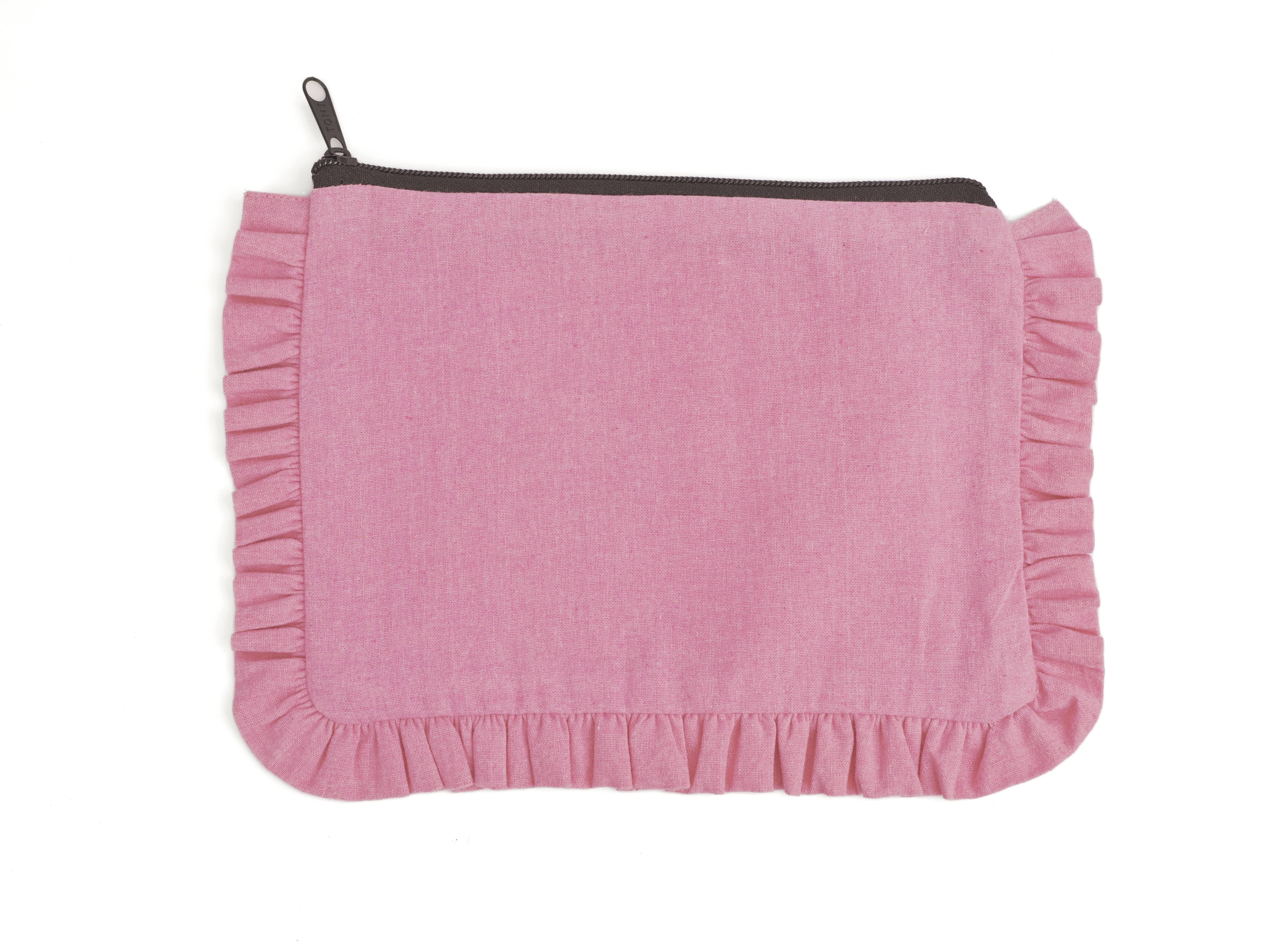 House of Kraft - Wholesale Pouch - Women's - Canvas Ruffle Pouches | Canvas Travel Pouches | Zipper Pouch15