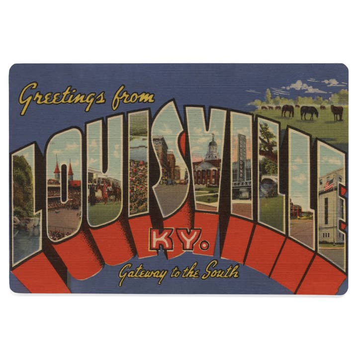 CARTE POSTALE EN BOIS Vœux de Louisville, Kentucky pour la vente par Lantern Press