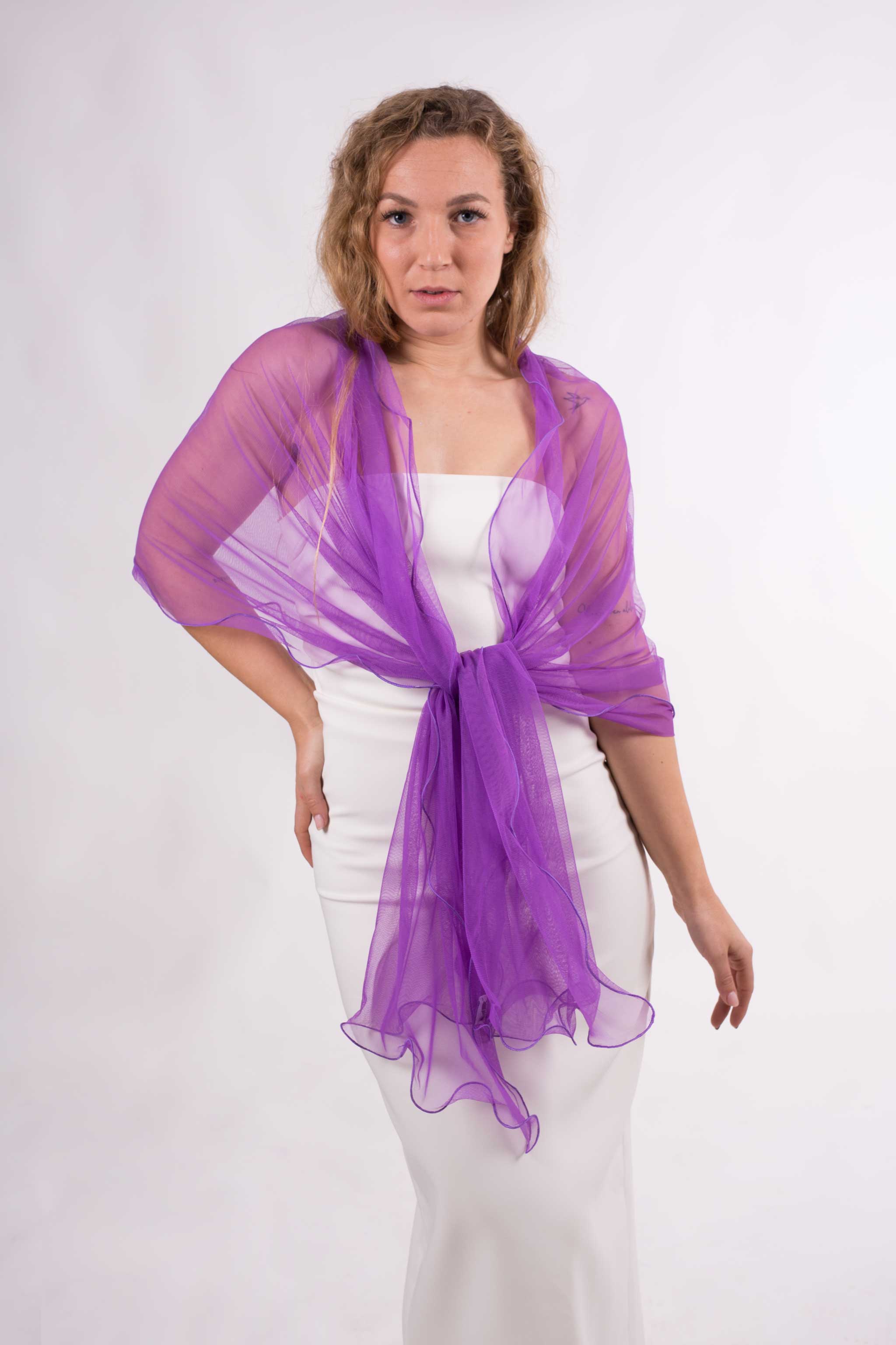 MR Complements - Vente Écharpe – femme - Châle en tulle grande taille aux bords ondulés59