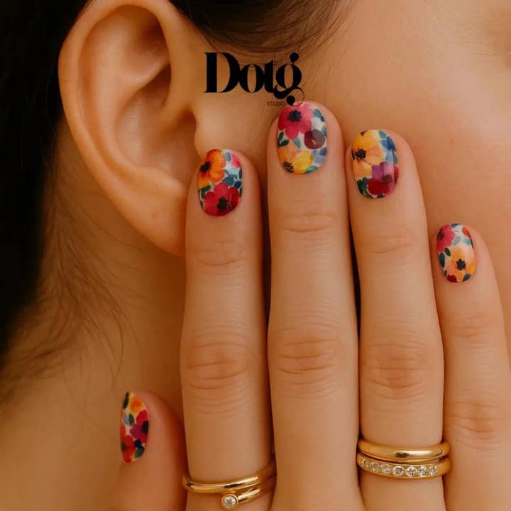 Floral Spring Floral Garden DIY Manicure Nail Stickers Strip for wholesale by Design on The Go Studio