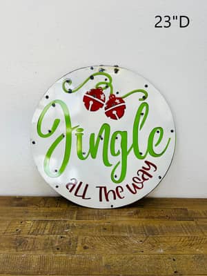 Metal Wall Sign, Jingle All The Way for wholesale by Rustic Farm