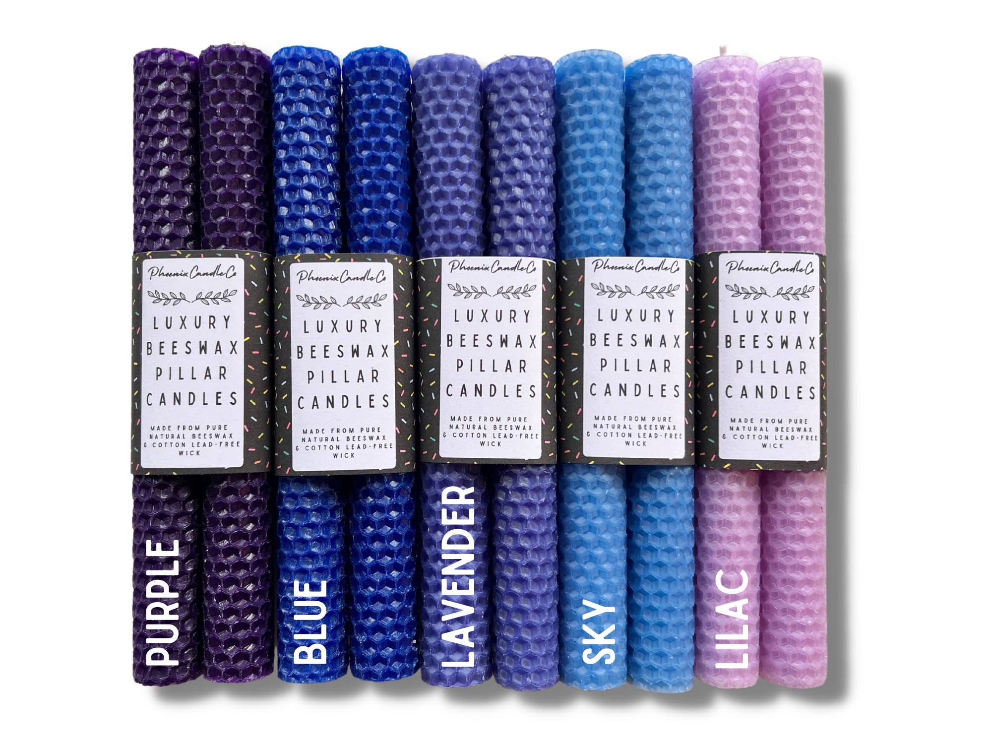 Phoenix Candle Company – wholesale Pillar candle – Hand-rolled Beeswax Pillar Candles, 8" (20cm x 1.8cm)5