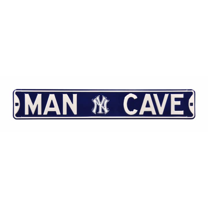 Authentic Street Signs - Wholesale Sign - MAN CAVE New York Yankees Embossed Steel Street Sign