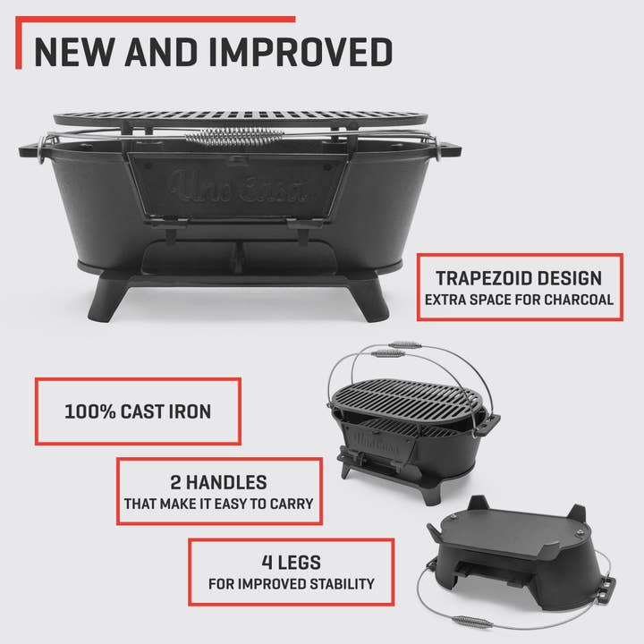 Uno Casa - Wholesale Outdoor Grill Tools - Uno Casa Hibachi Grill - Pre-Seasoned Small Charcoal Grill
