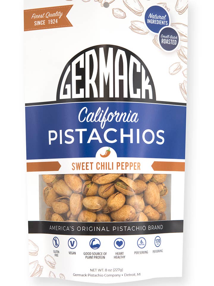 Pistachios - Sweet Chili Pepper (Cajun) - 8 oz. for wholesale by Germack Pistachio Company