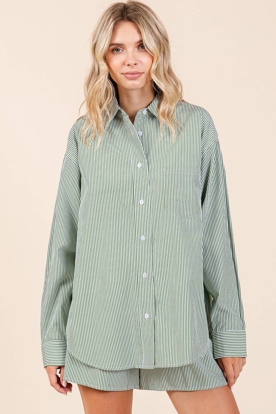 mittoshop - Wholesale Lounge Set - Women's - STRIPED SHIRT AND SHORTS SET15