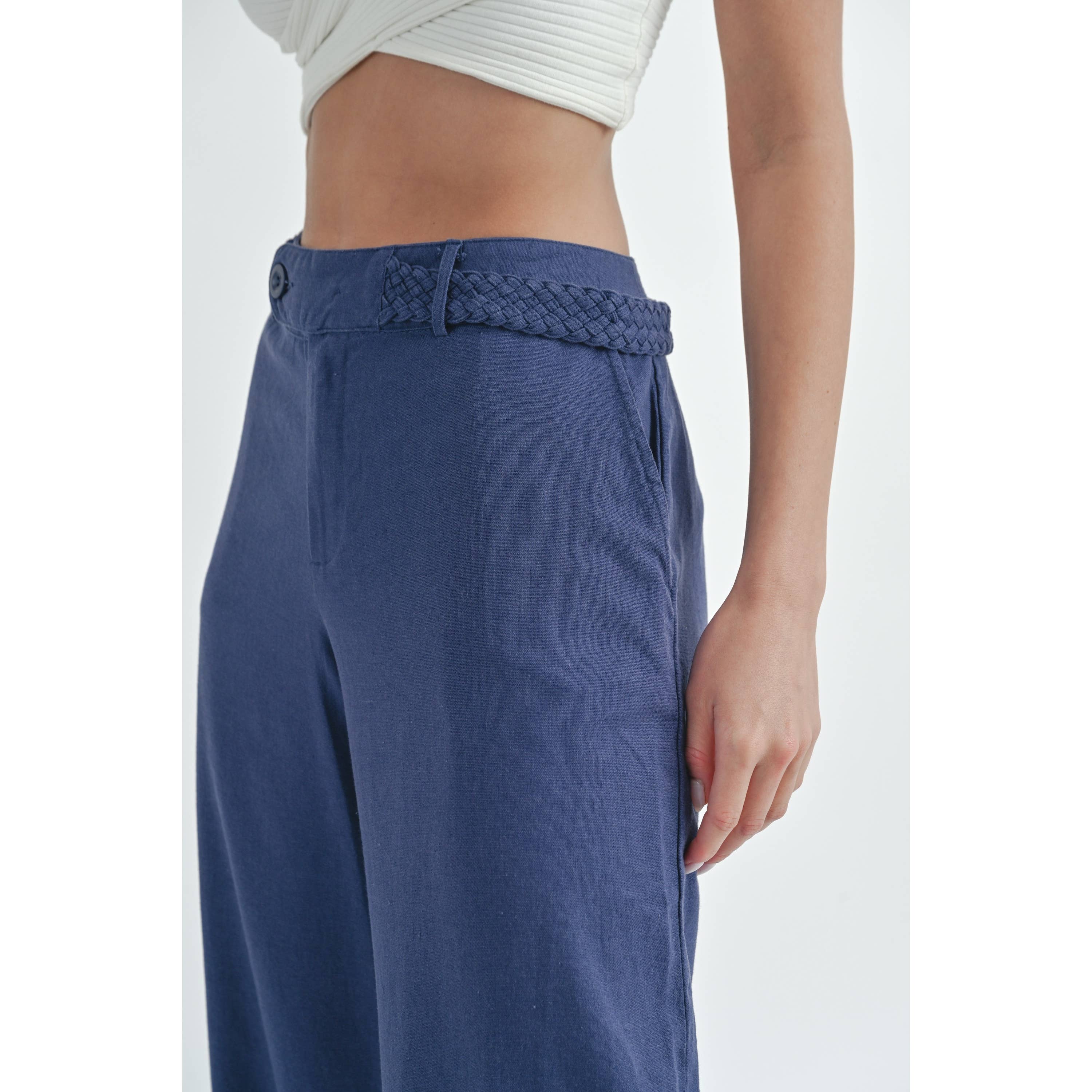 Peace Love Line – Großhandel Hose – Damen – PL1807 - LANGE LEINENHOSE MIT TASCHEN9