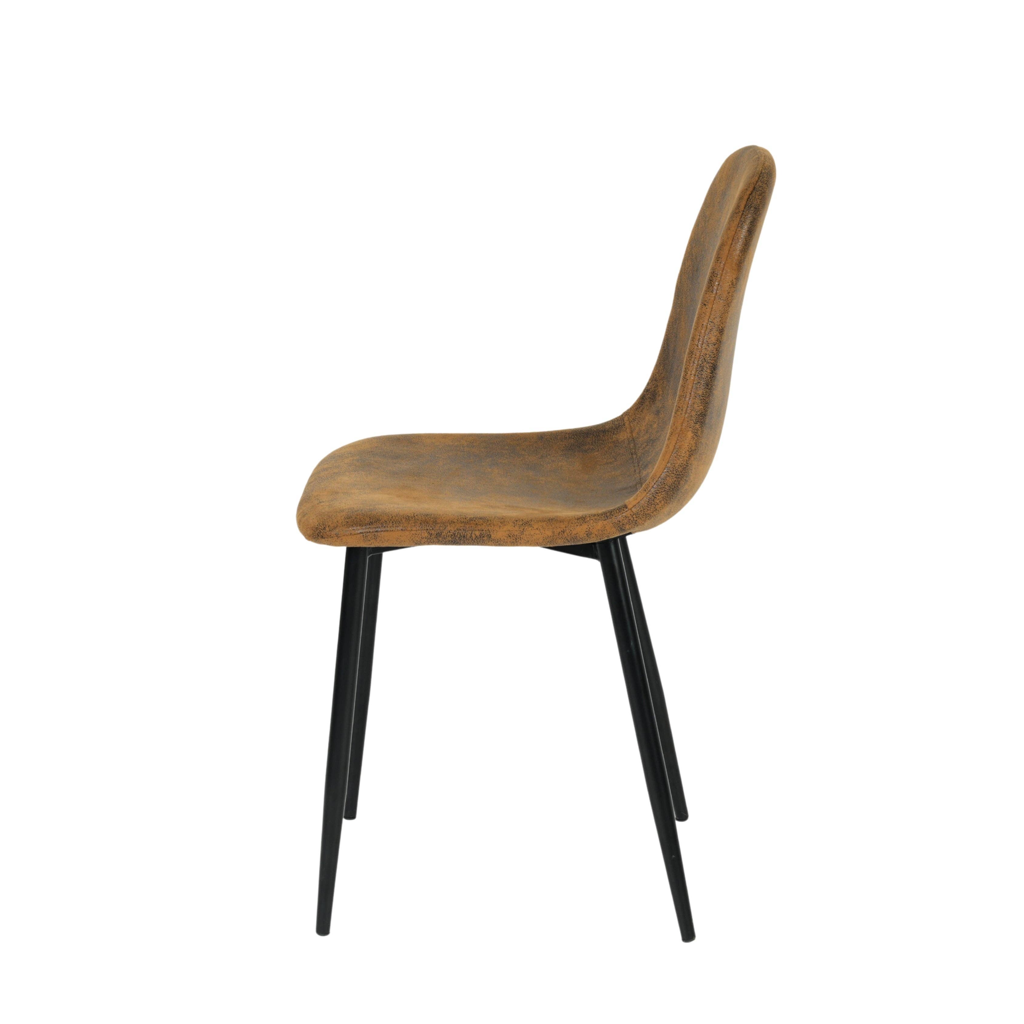 Urban Meuble – wholesale Stol – Set med 4 vintage skandinaviska matstolar i retro brunt mocka CHARLTON SUEDE BROWN32