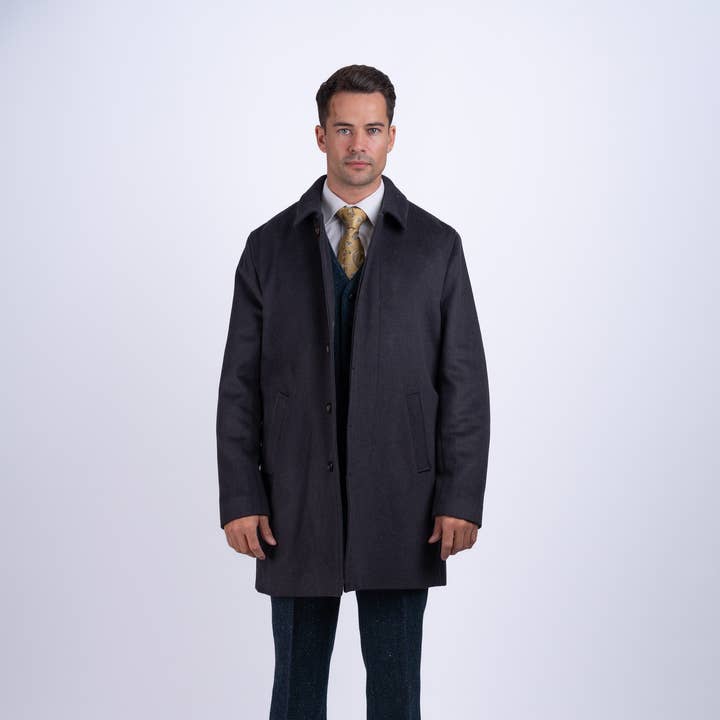 Abrigo urbano azul medianoche para hombre para venta al por mayor de Celtic Tweed