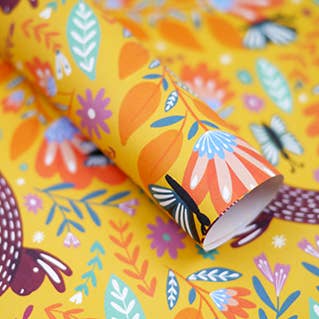 Folk Bunnies Recycled Gift Wrap for wholesale by The Sunshine Bindery