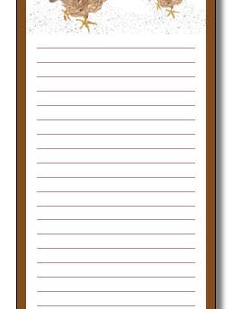 Chicken Memo List Pads for wholesale by WORDS & WATERCOLORS BY PEG CONLEY