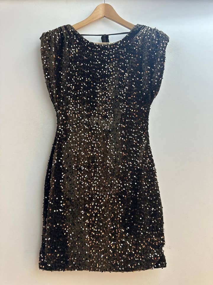 LORIANE - Wholesale Dress - Women's - 11245 Short velvet dress with sequins7