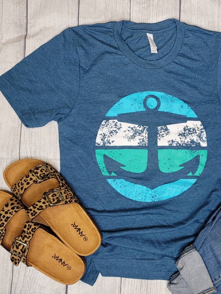 Camiseta Anchors Away por atacado de Plain Apparel Tees