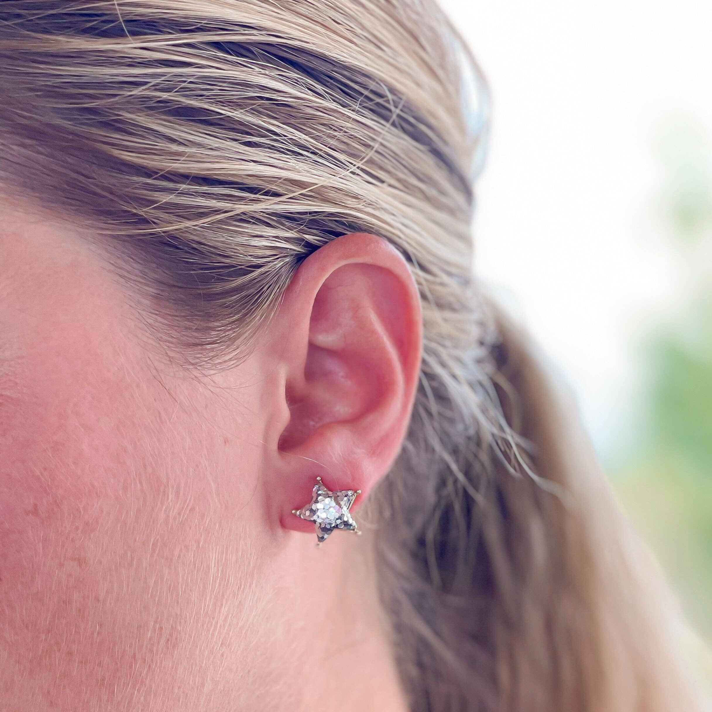 Prep Obsessed Wholesale - Wholesale Jewelry Set - Patriotic Glittery Star Stud Set of 32