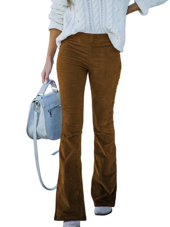 safistyle - Wholesale Pants - Women's - High-Rise Flare Corduroy Pants