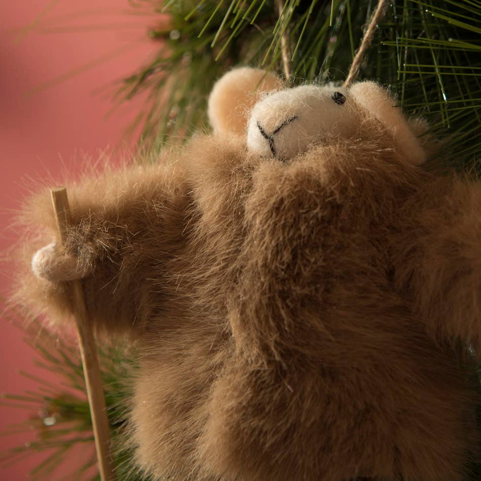 Mahe Homeware – Großhandel Verzierung – Skifahrer-Maus Filzornament1