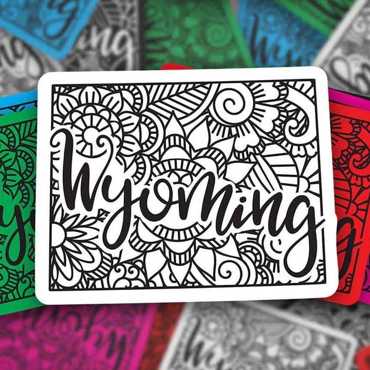 Wyoming Sticker | Bumper Sticker | Bottle Sticker | Travel Sticker | Laptop Sticker | Waterproof Sticker | Vinyl Sticker | Decal | 3.5" for wholesale by Albion Mercantile Co.