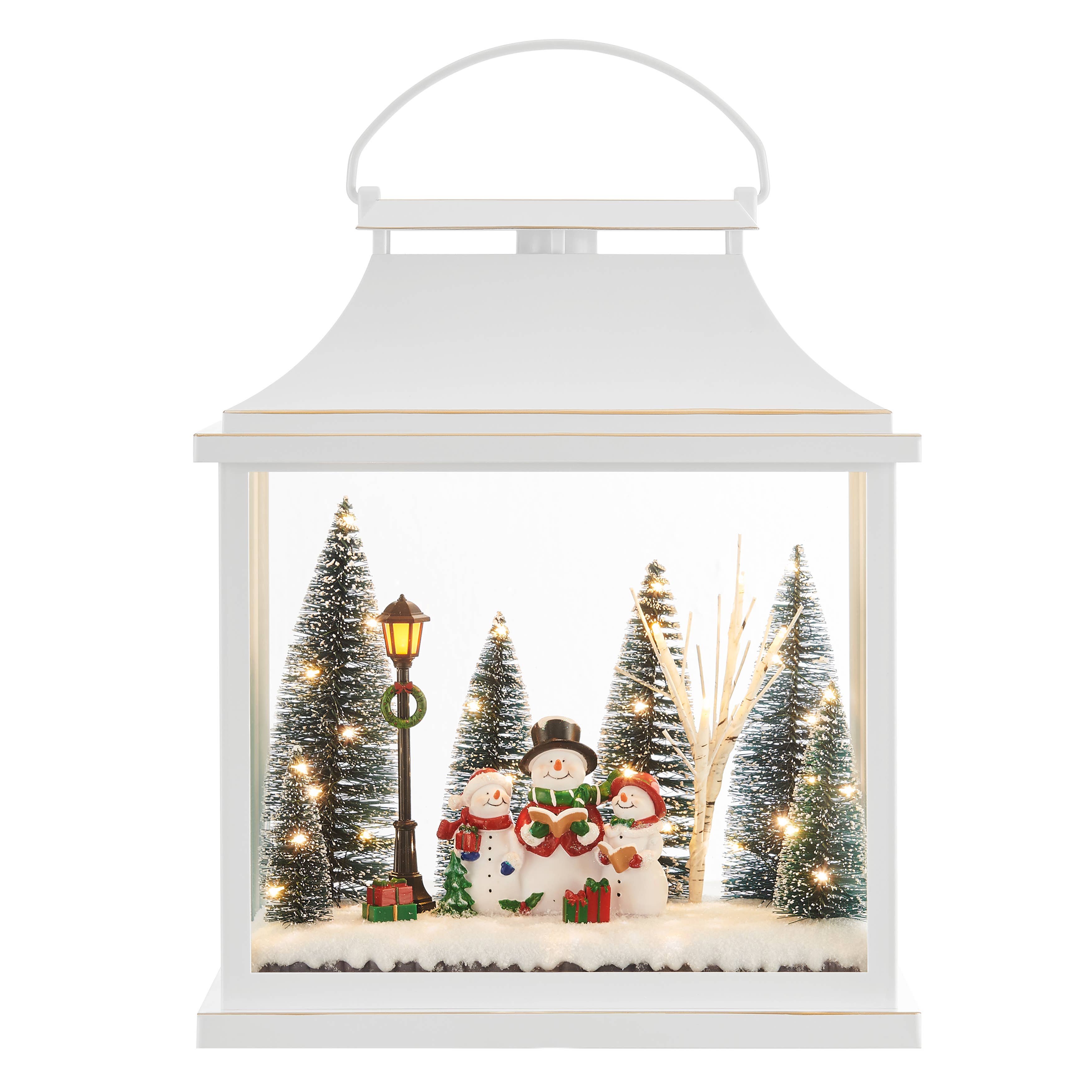 Danya B - Wholesale Christmas Decoration - White Christmas Holiday Scene Lighted Lantern Decoration5