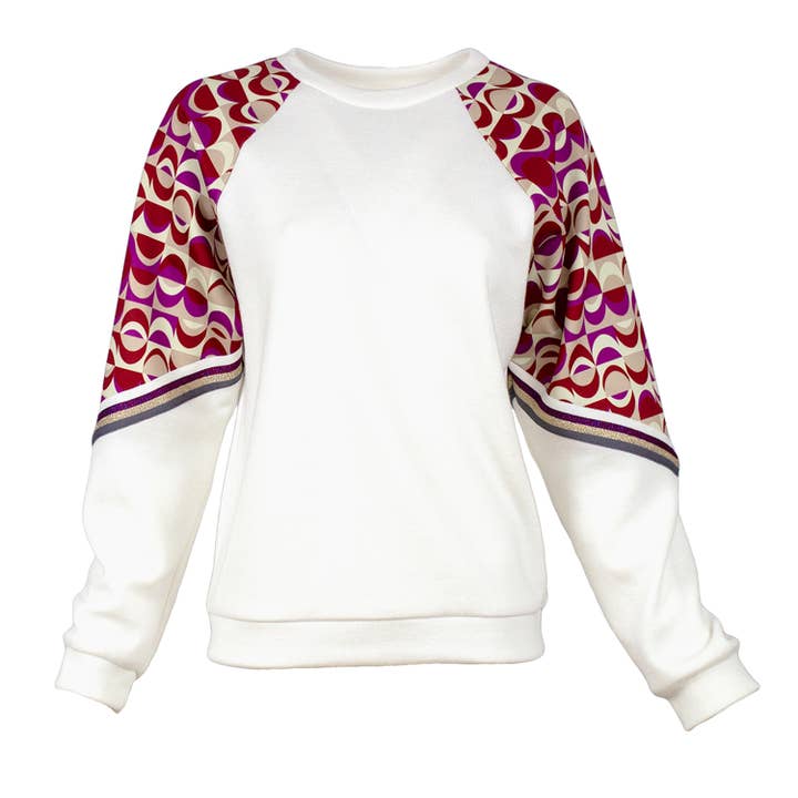 Sweat à manches raglan imprimé à motif géométrique pour la vente par Lalipop Design