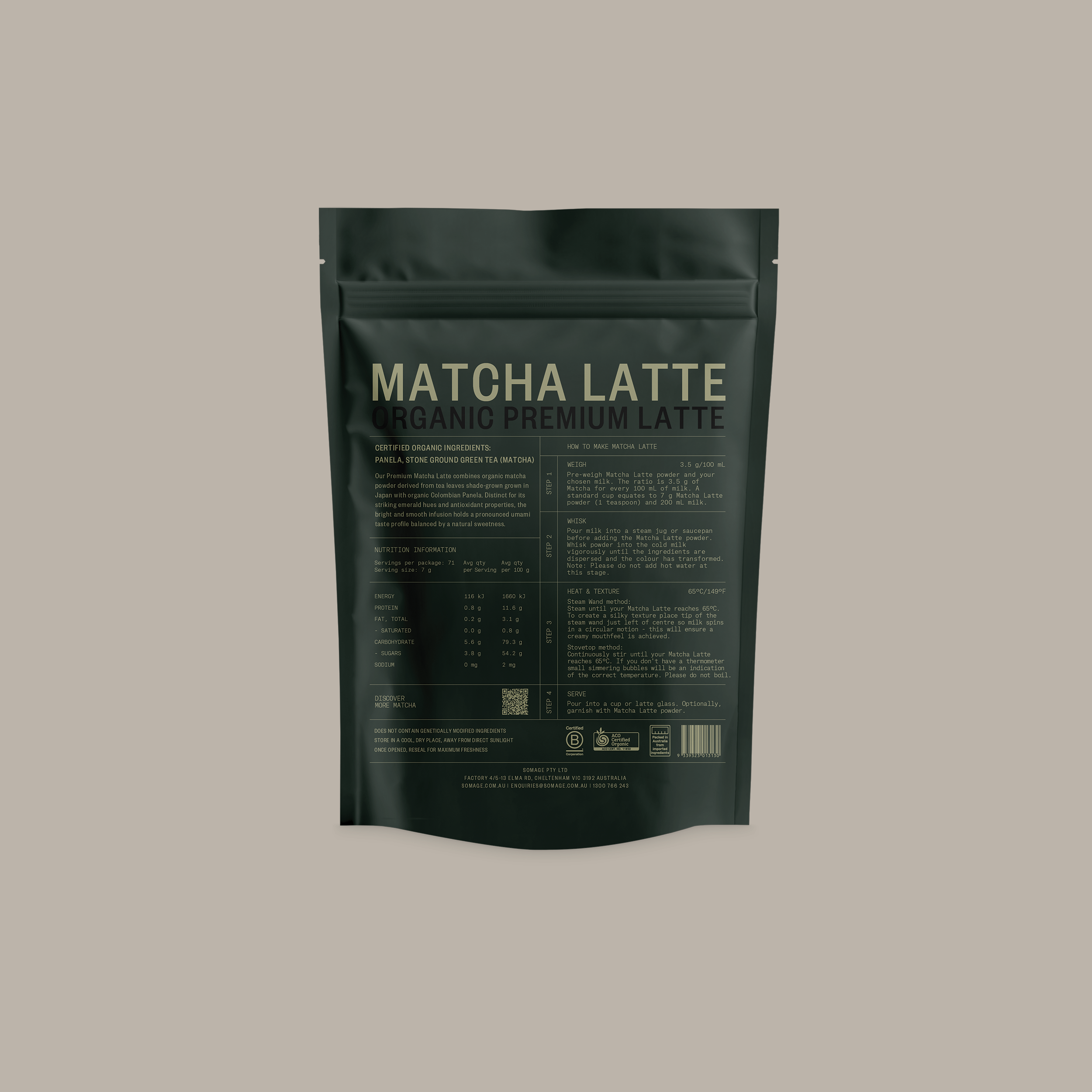 Somage - Wholesale Health/detox tea - Matcha Premium Latte1