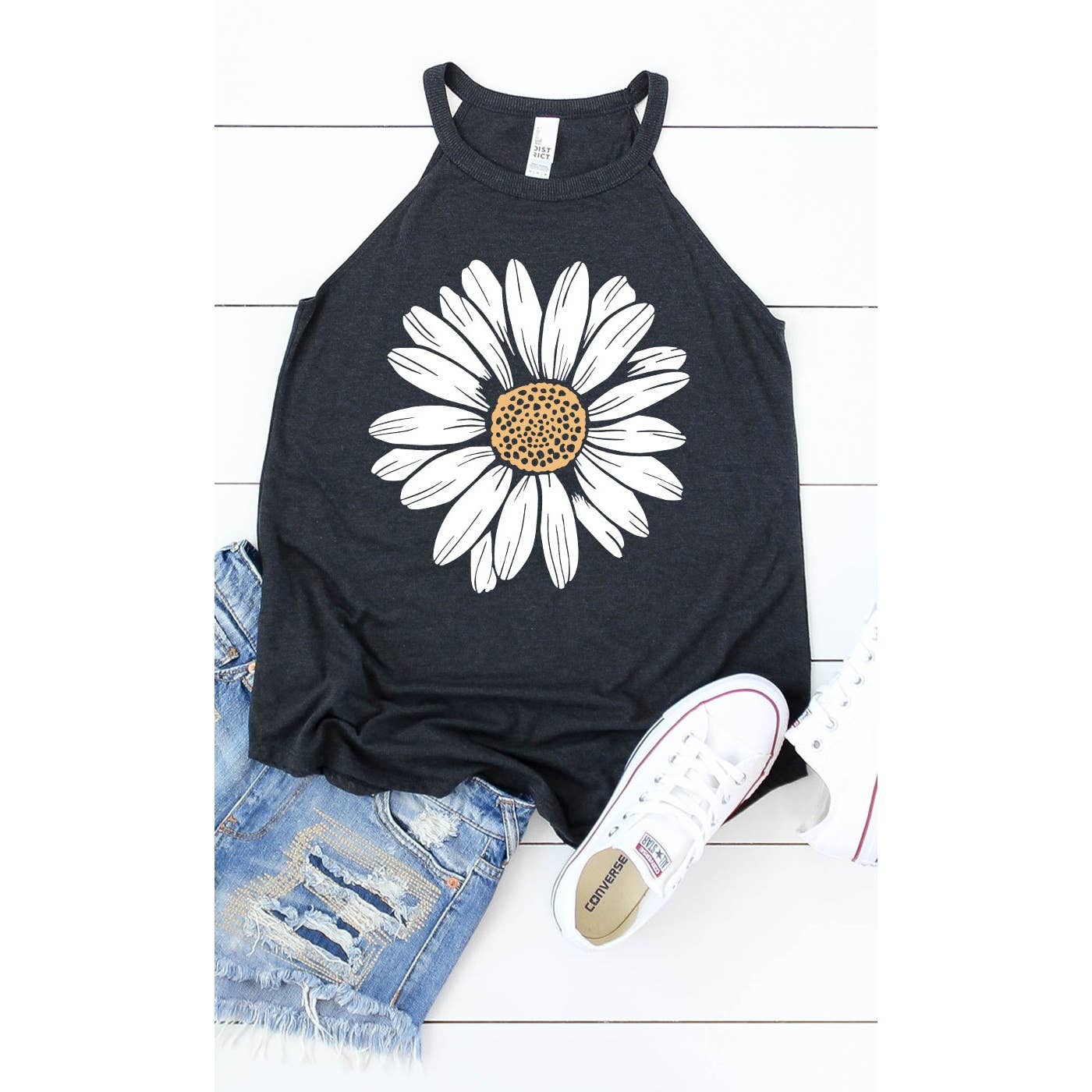 Kissed Apparel – Großhandel Tanktop – Damen – Tanktop mit Gänseblümchen, Frühlingsblumen, Sommerblütenblüten3