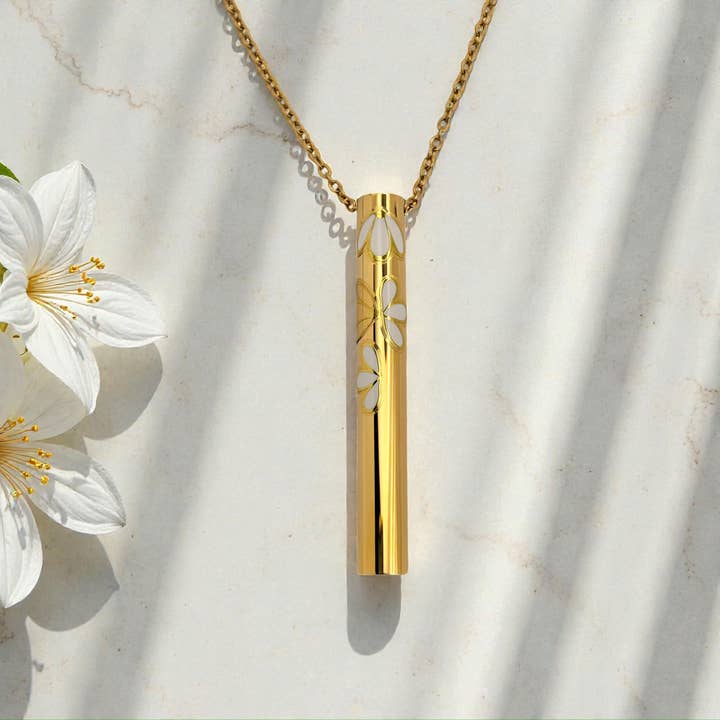 ChaLuMu Gold Daisy Breathing Necklace for wholesale by ChaLuMu