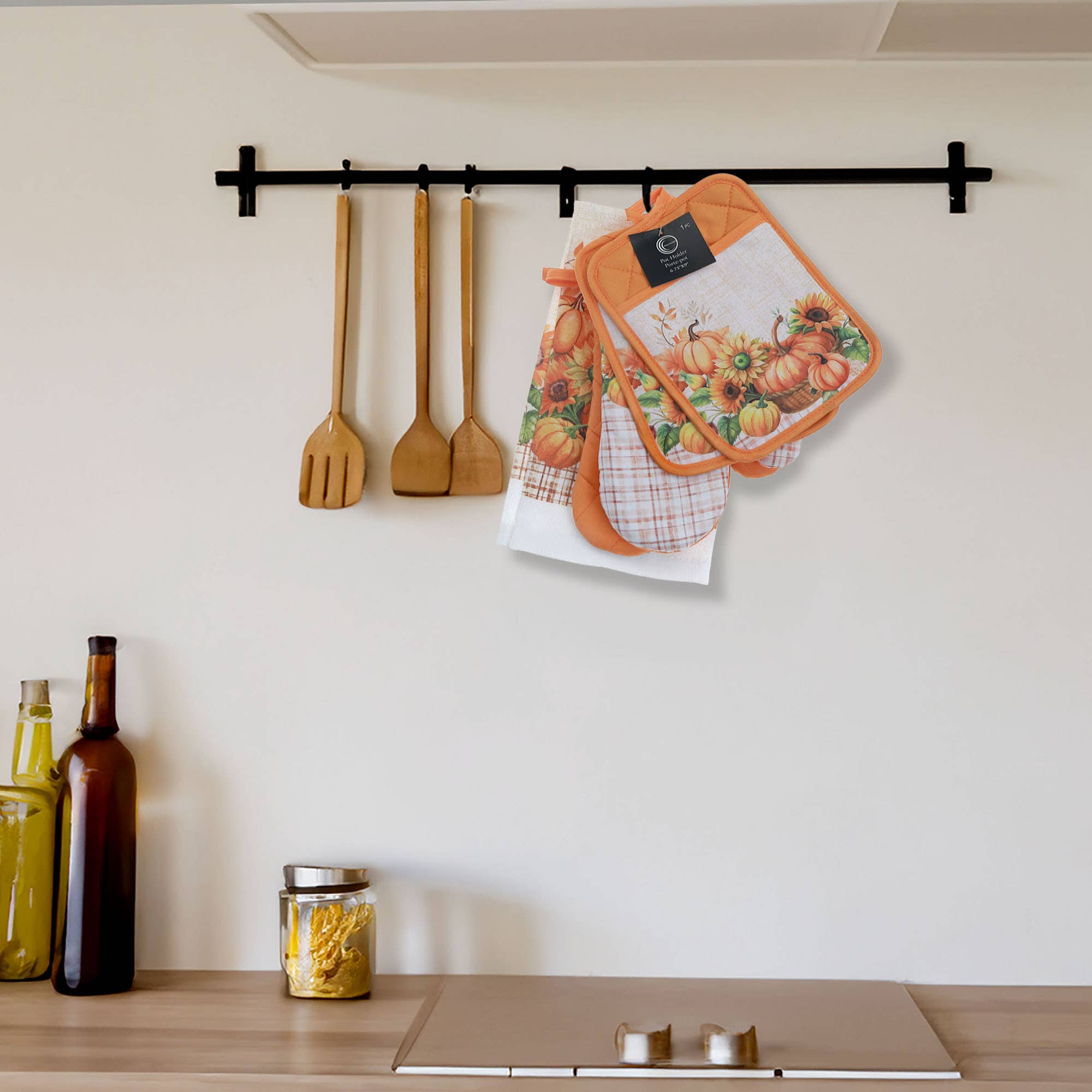 IH Casa Decor - Venta al por mayor Paños de cocina - Juego de cocina de 5 piezas (calabaza)1